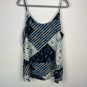 Zac & Rachel Blue and White Asymmetrical Camisole Top Woman’s XL